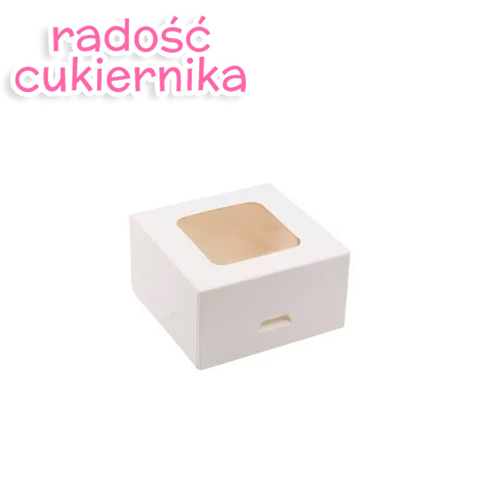 Pudełko białe z okienkiem, 13x13x7 cm 