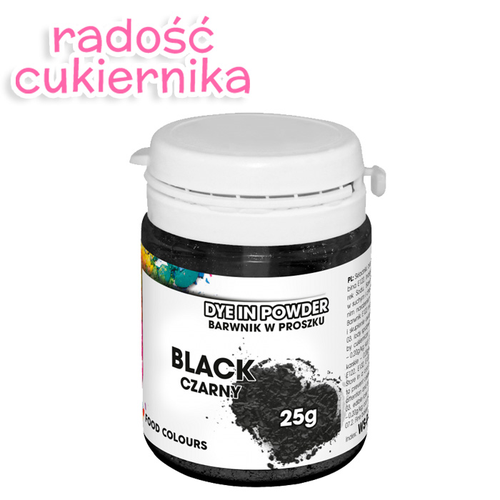 Barwnik wodnorozpuszczalne w proszku Food Colours, 25 g, czerń  