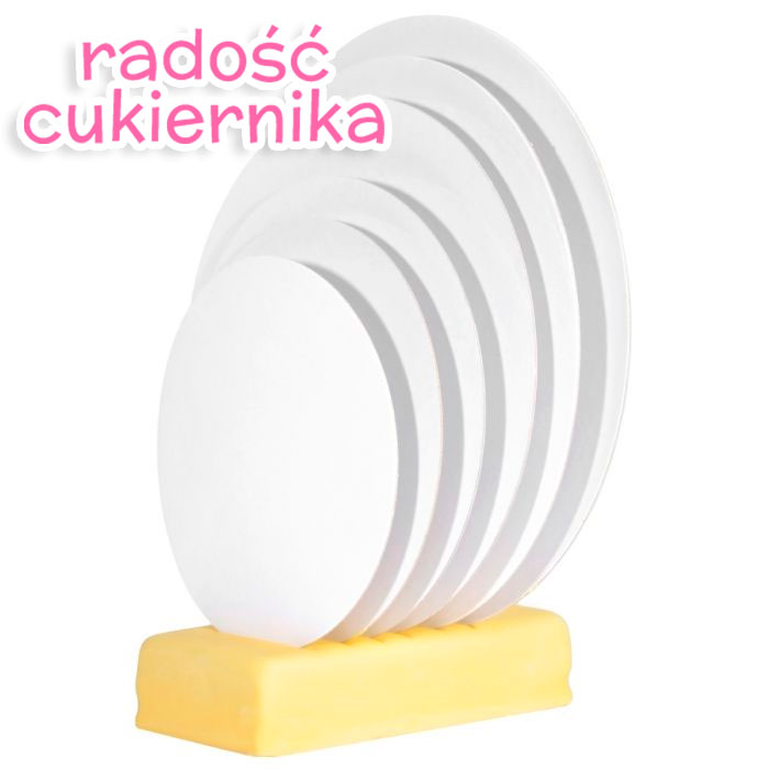  Podkład pod tort dwustronny biały Modecor, okrągły śr.24 cm, 1szt 