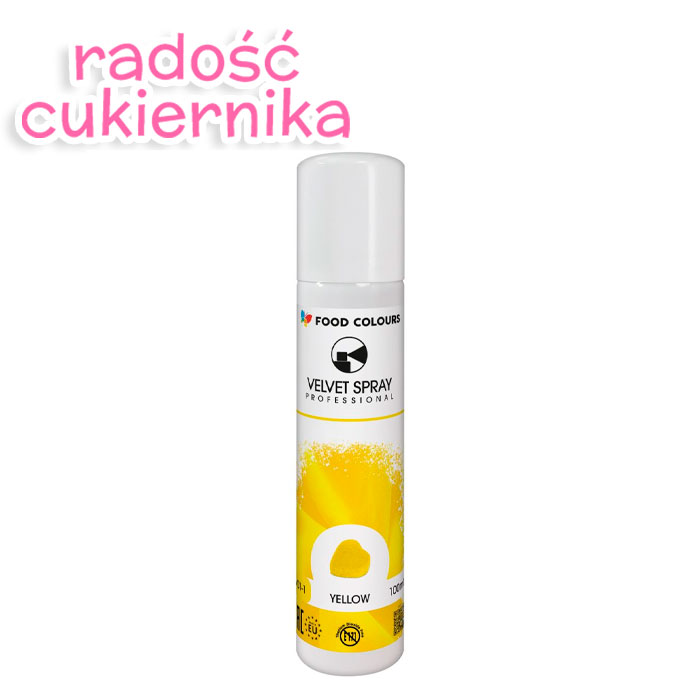 Spray velvet zamsz żółty Food Colours, 100 ml 