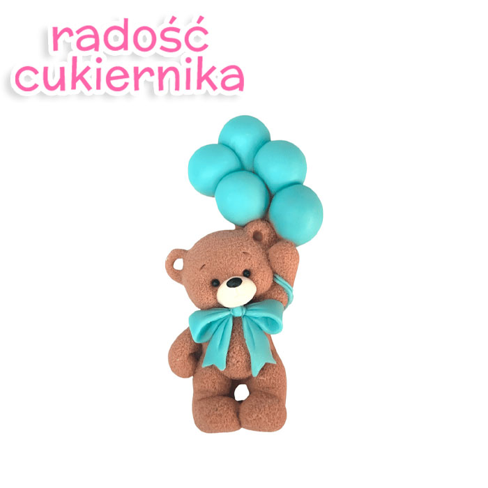 Czekoladowy miś z niebieskimi kulkami 1 szt. 