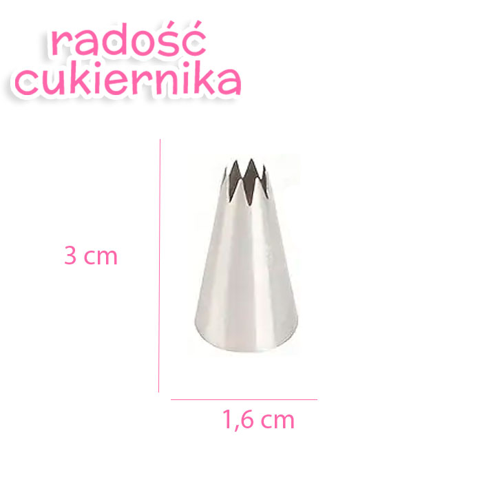 Tylka stal nierdzewna do kremu № 21, 3 cm 