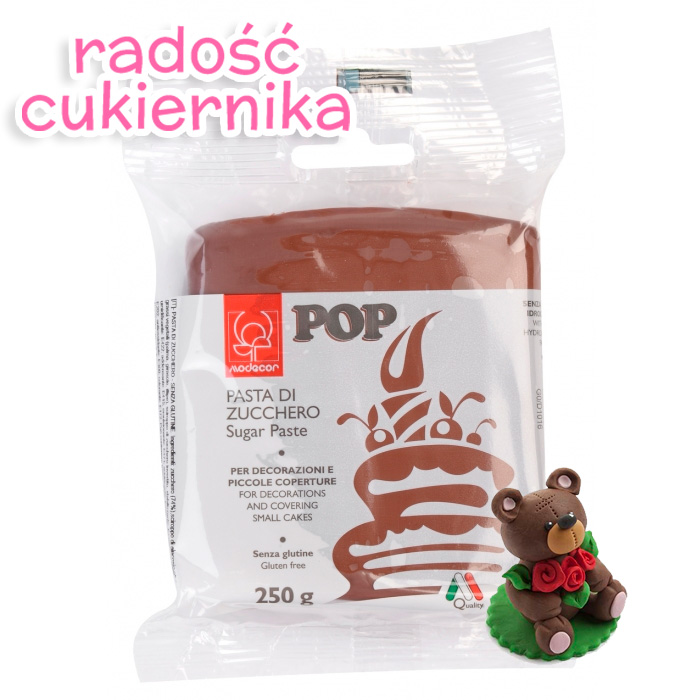 Masa cukrowa lukier plastyczny brązowy  Modecor pop, 250 g 