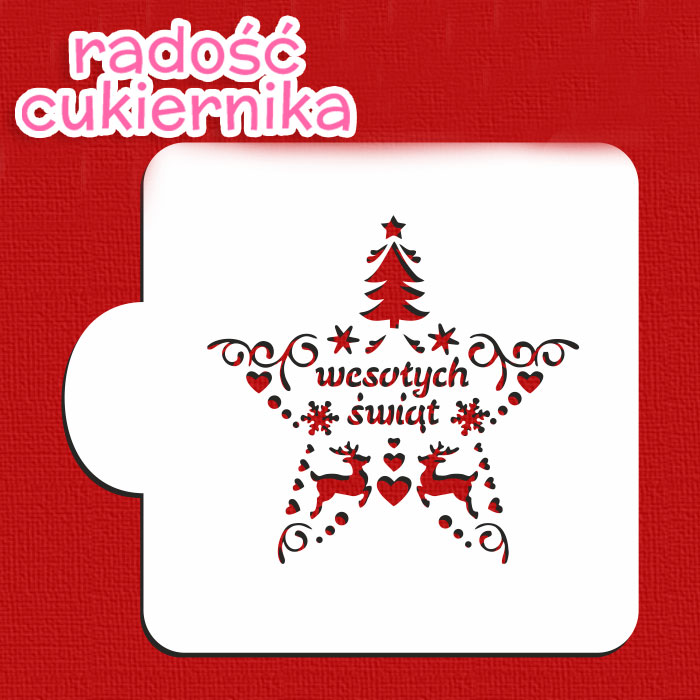 Szablon Wesołych Świąt d-7 cm 
