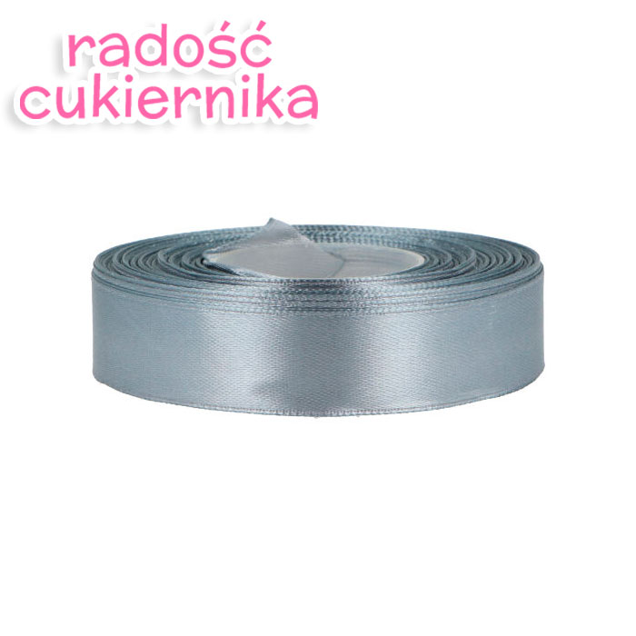 Wstążka satynowa ciemno szara, 25 m, 18 mm 