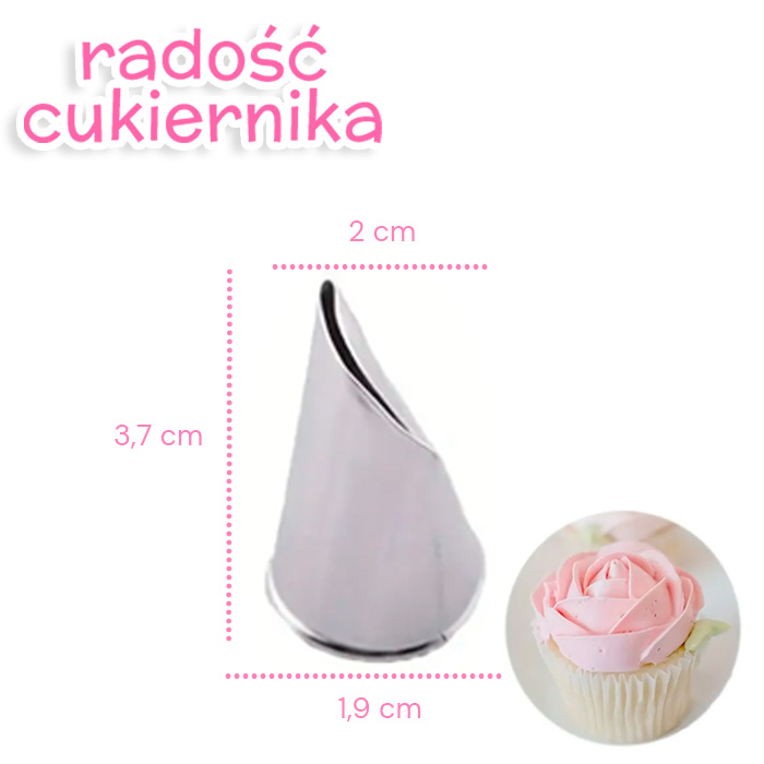 Tylka stal nierdzewna "Płatek róży" №3, 3,7 cm 