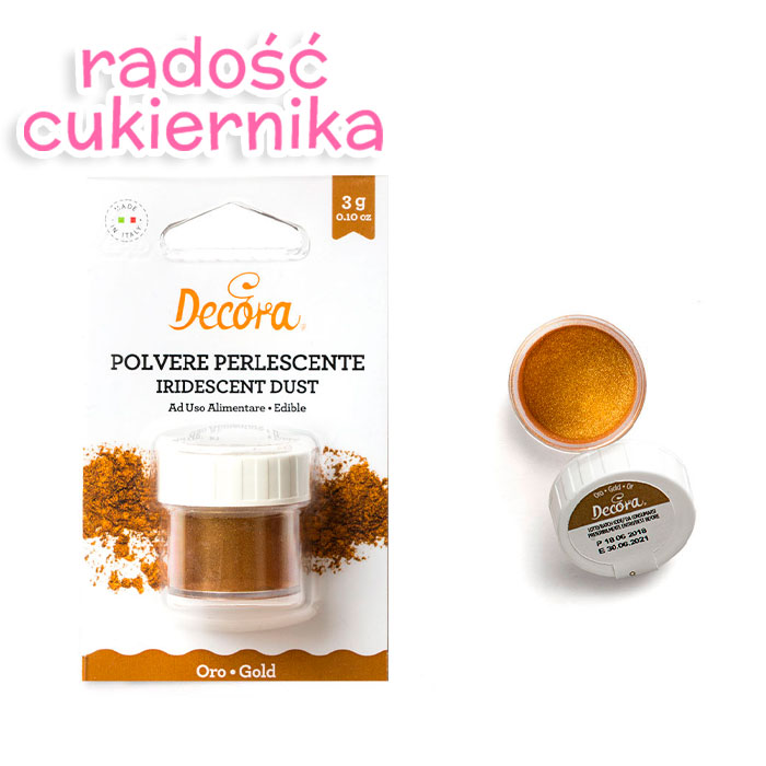 Barwnik spożywczy Metallic Dust Gold, Decora 3 g