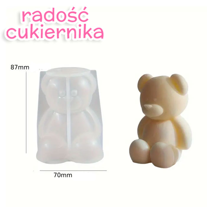 Forma silikonowa 3D Miś, 8,7 cm 