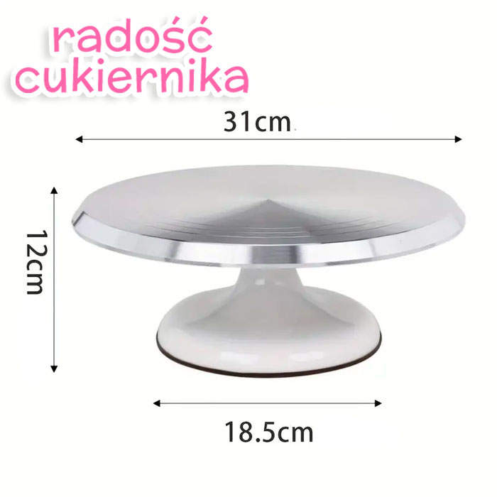 Stół obrotowy ze stali biały, 31 cm 