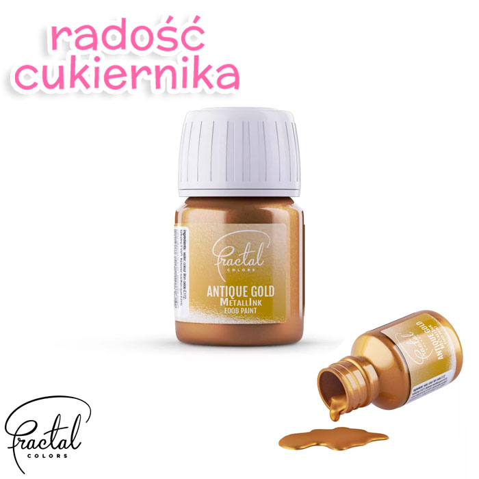 Barwnik spożywczy metaliczny do malowania antyczne złoto Fractal 30 g