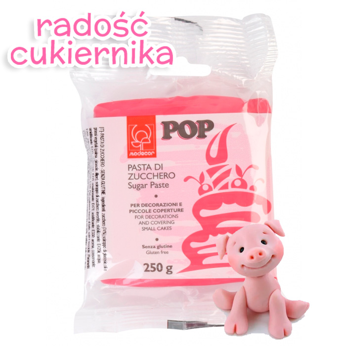 Masa cukrowa lukier plastyczny fuksja Modecor pop, 250 g 