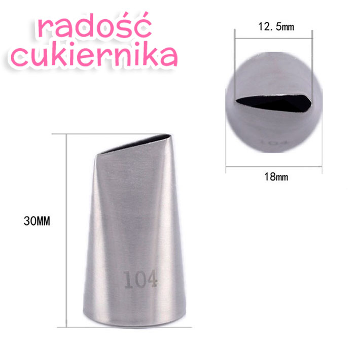 Tylka stal nierdzewna płatek róży №104, 3 cm 