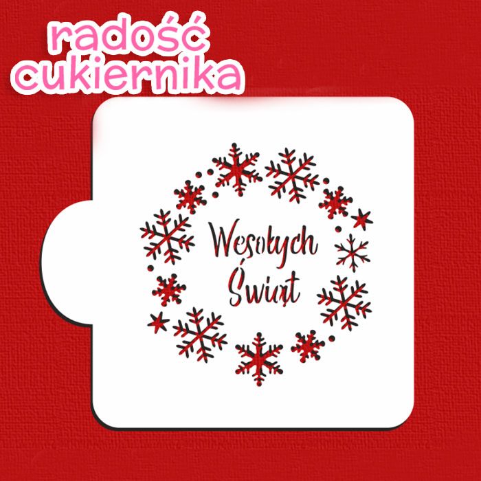 Szablon Wesołych Świąt d-6 cm 