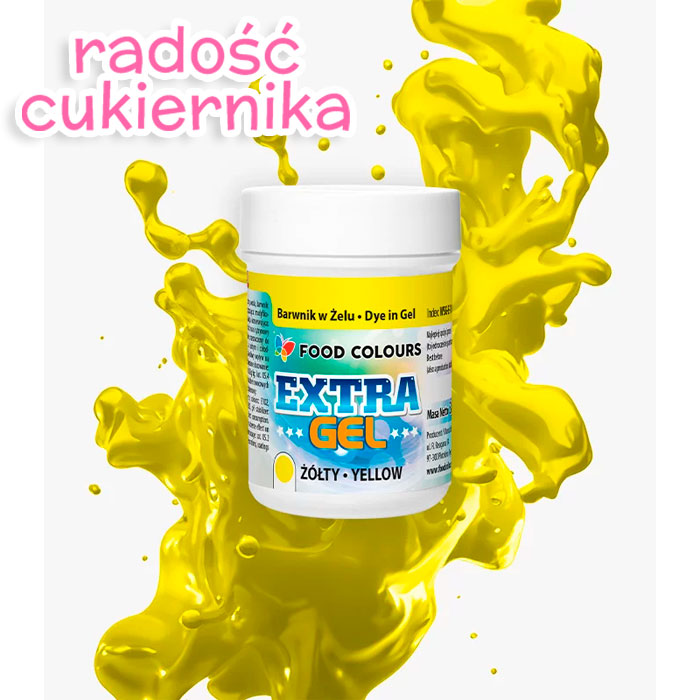Barwnik w żelu Food Colours Extra Gel 35 g, żółty  
