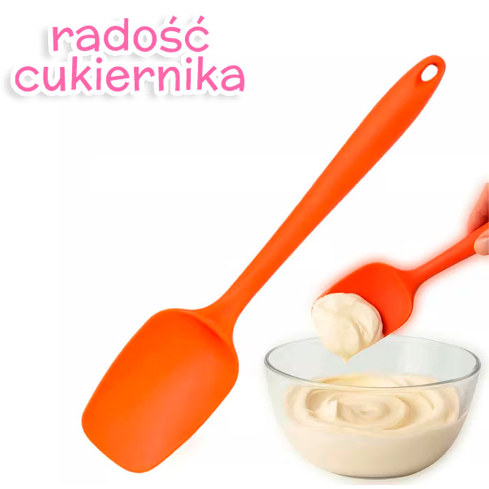 Łopatka silikonowa jednoczęściowa 28 cm, сolor mix 