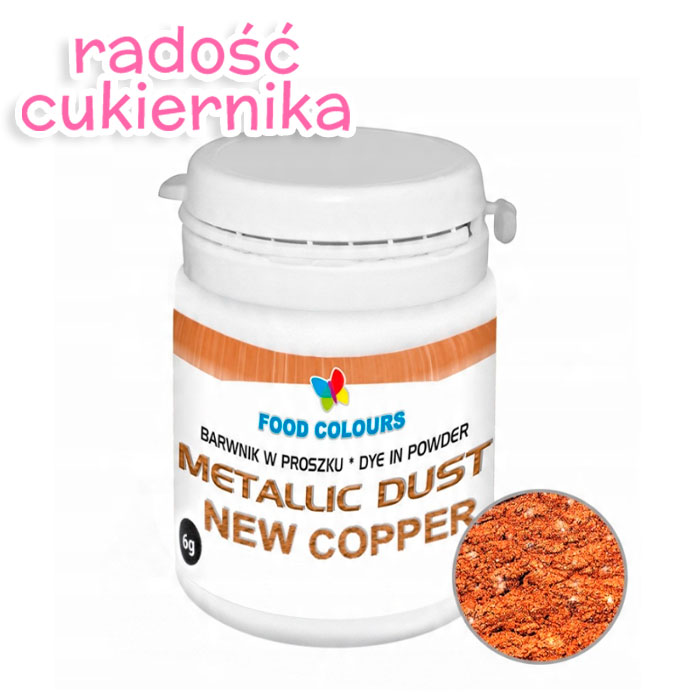Barwnik spożywczy NEW COPPER Metallic Dust Miedź, Food Colours 6 g