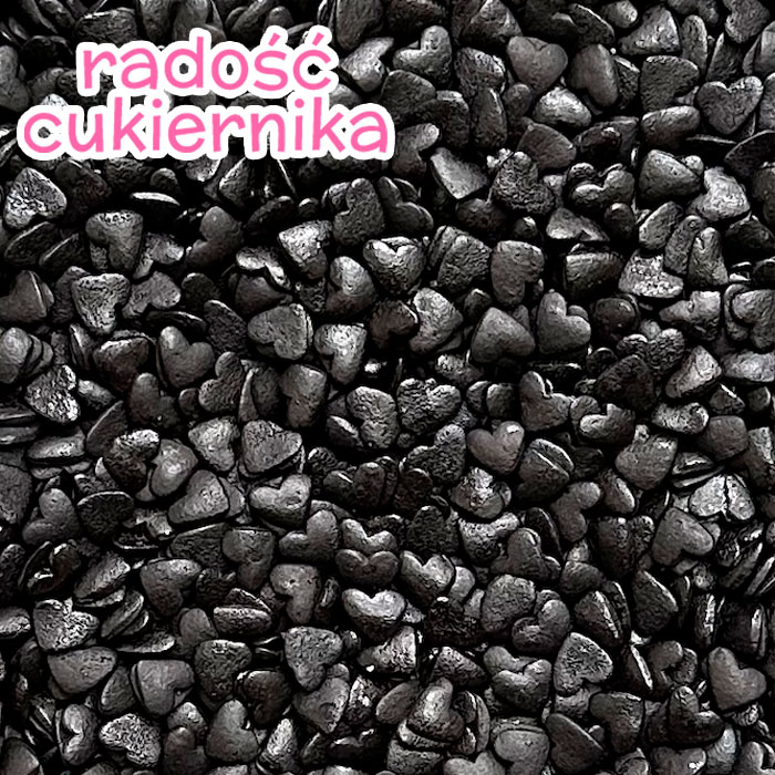 Posypka  serduszka czarne, 50 g 