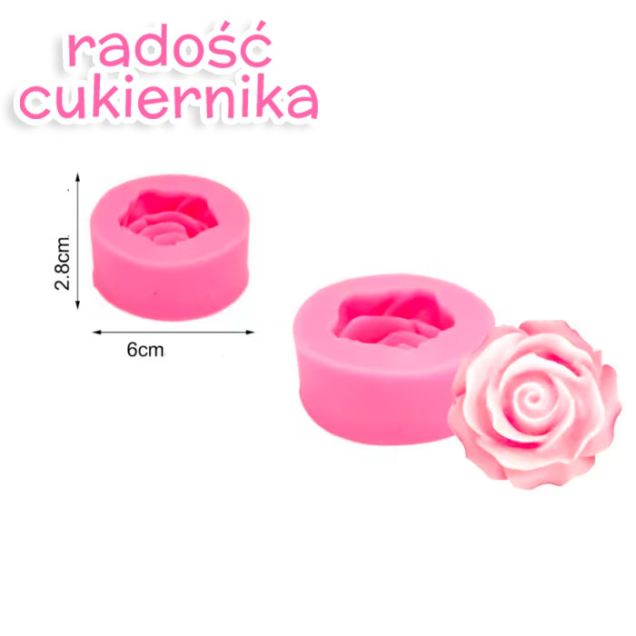 Forma silikonowa Różyczka, h-2,8 cm d-6,0 cm 