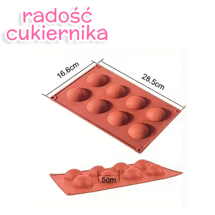картинка Forma silikonowa "Półkole", 5 cm, 8 komórek от магазина ЯРада