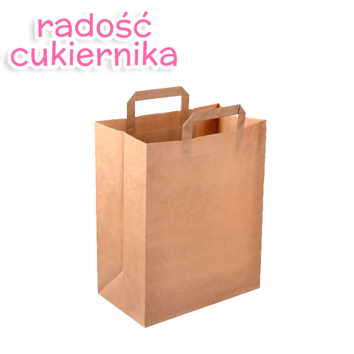 Torba papierowa 32cm x 22cm x 45cm brązowa z uchwytami, 1szt. 