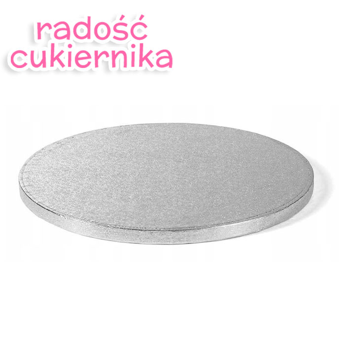  Podkład pod tort Decora gruby srebrny śr. 28 cm, 1szt 