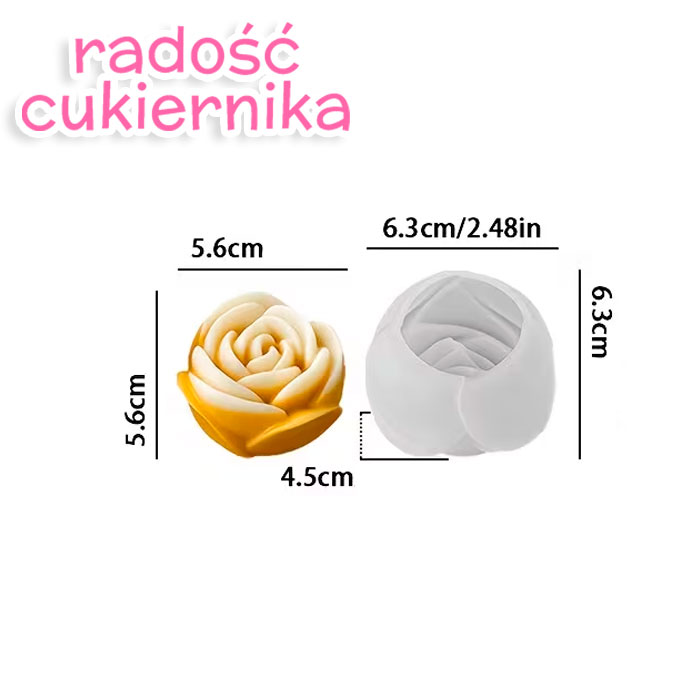 Forma silikonowa Róża, 5,6 cm 