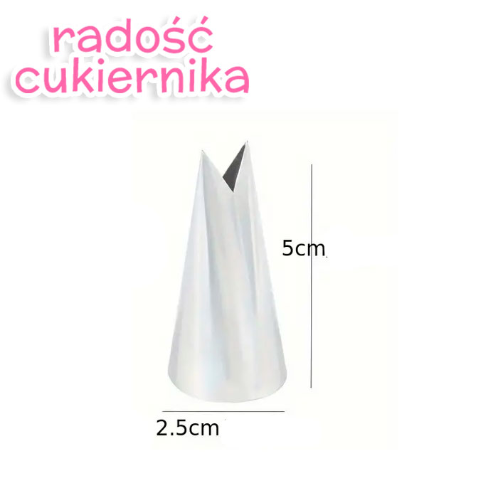 Tylka stal nierdzewna do kremu liść, 5 cm 