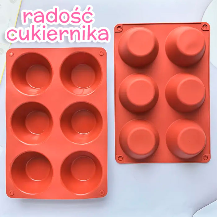 Forma do muffinek i babeczek, 6 komórek
