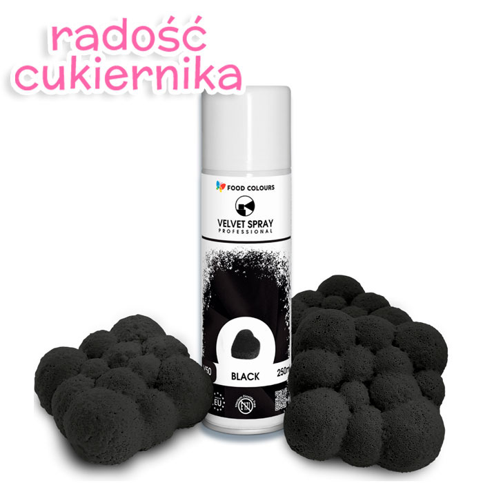 Spray velvet zamsz Сzarny Food Colours, 250 ml 