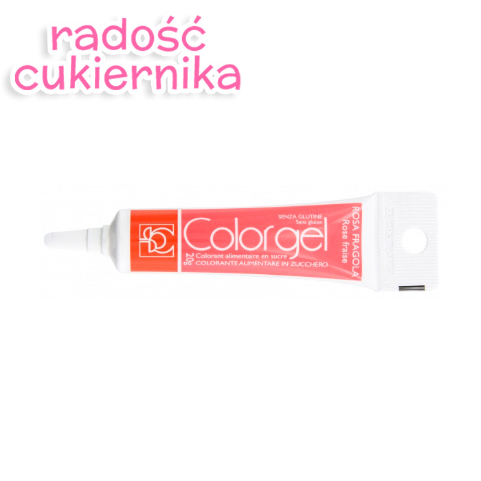 Barwnik spożywczy w żelu różowy truskawkowy tubka, 20 g 