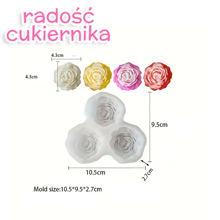 Forma silikonowa Różyczki d-4,3 cm  