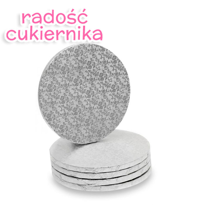  Podkład pod tort Modecor gruby srebrny śr. 35 cm, 1szt 