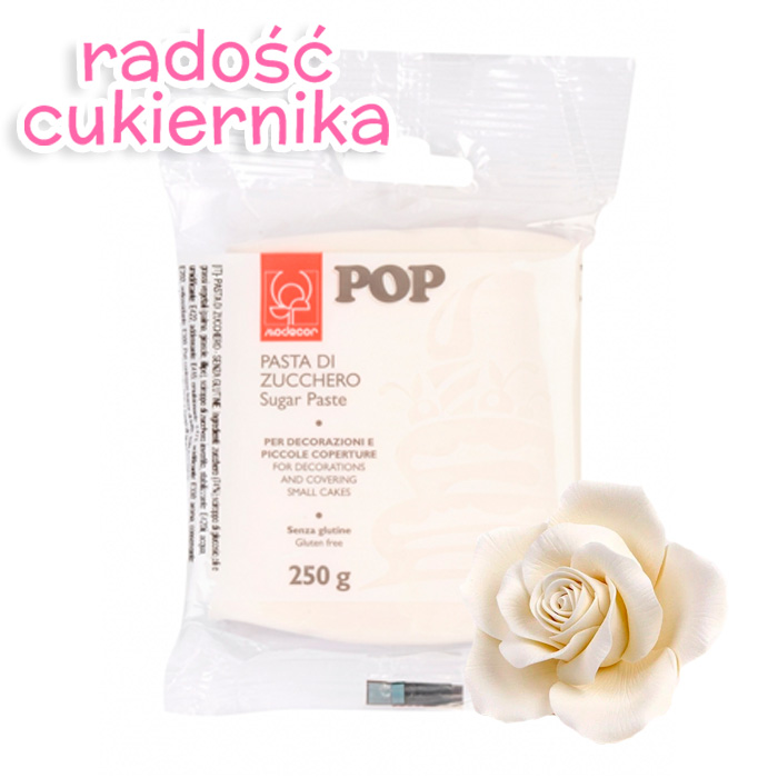 Masa cukrowa lukier plastyczny biały Modecor pop, 250 g 