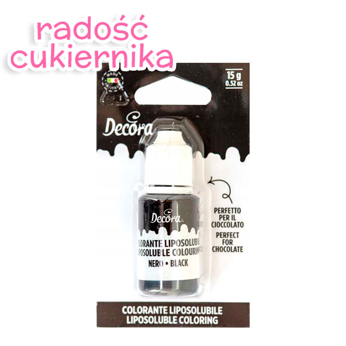 картинка Barwnik Decora w płynie do mas tłustych czarny 15g 