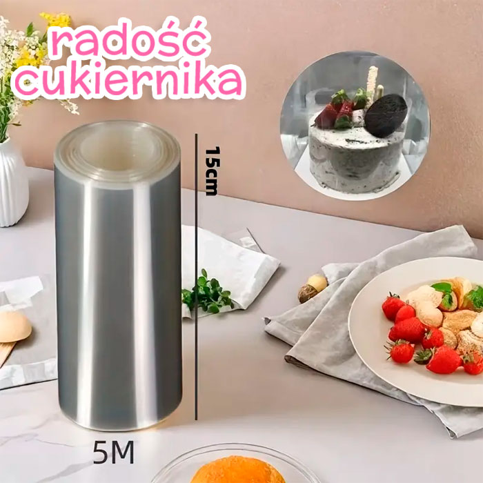 Folia rantowa do tortów wysoka 150 mm, 5 m 