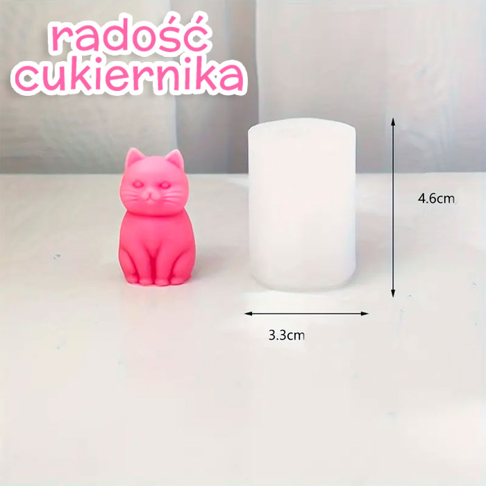 Forma silikonowa 3D Kotyk, 4,6 cm 
