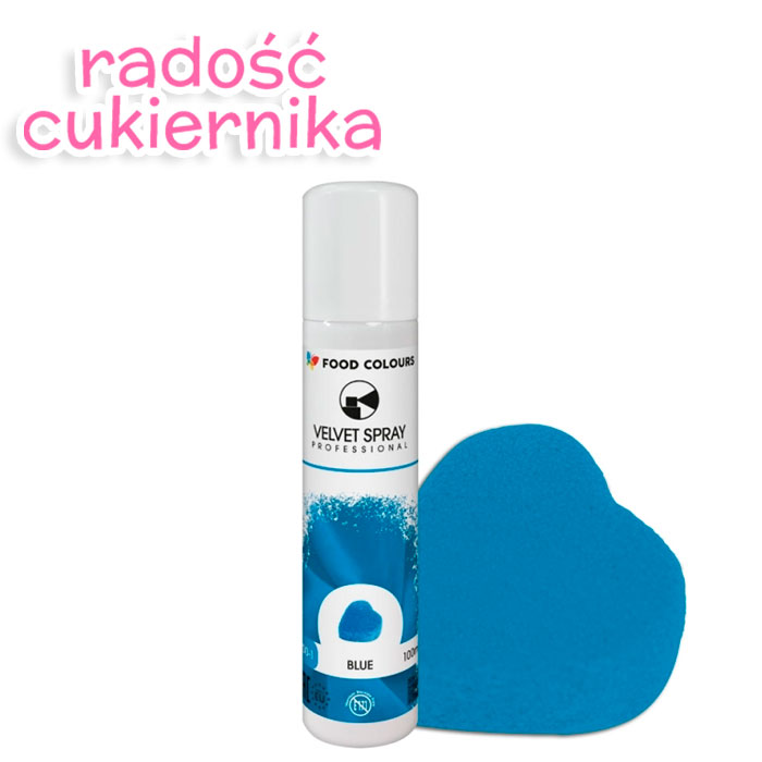 Spray velvet zamsz niebieski Food Colours, 100 ml 