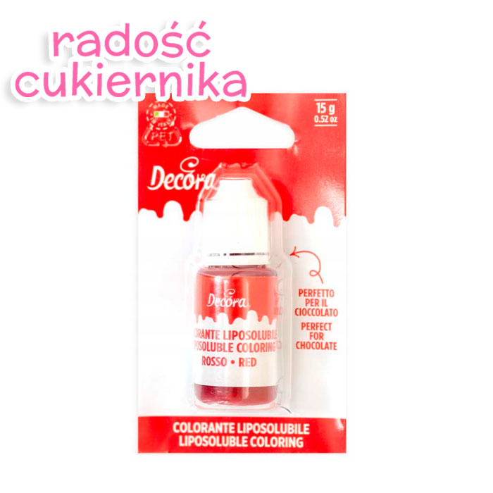 картинка Barwnik Decora w płynie do mas tłustych czerwony 15g 
