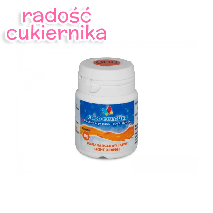 Barwnik wodnorozpuszczalne w proszku Food Colours, 8 g, pomarańczowy jasny 