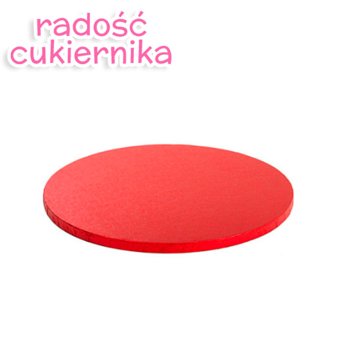  Podkład pod tort Decora gruby czerwony śr. 25 cm, 1szt 