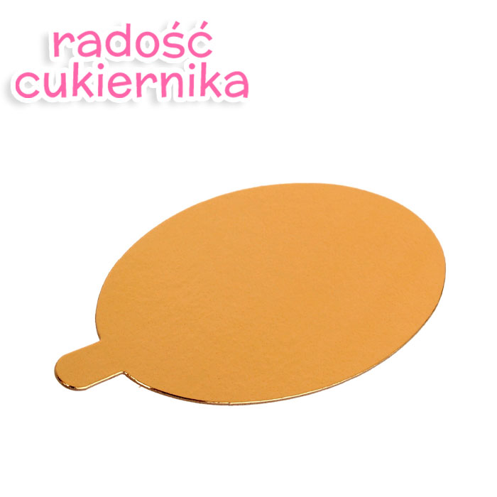  Podkład pod tort złoto , okrągły śr.8 cm, 1szt 