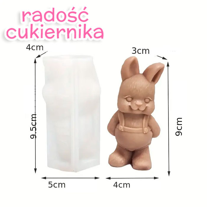 Forma silikonowa 3D Królik 9 cm 