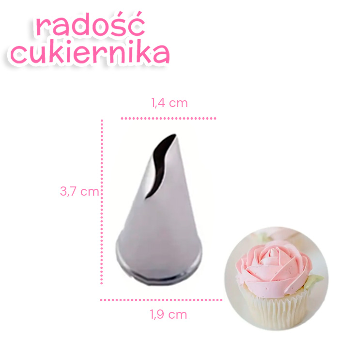 Tylka stal nierdzewna "Płatek róży" №5, 3,7 cm 