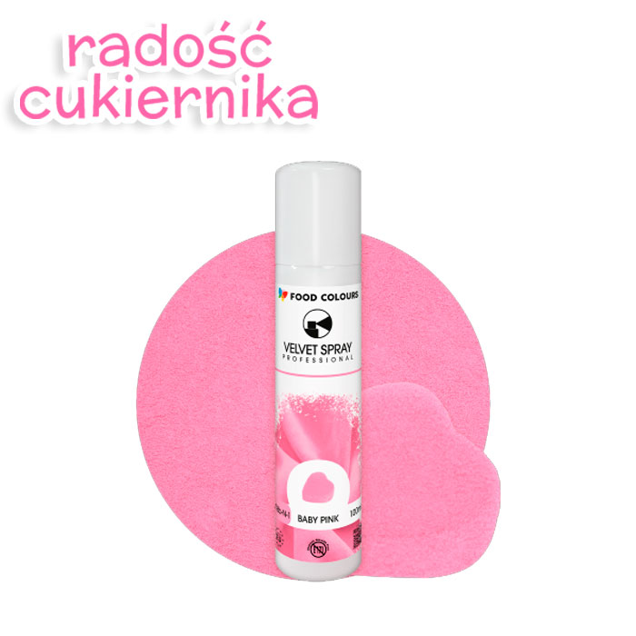 Spray velvet zamsz Różowy Baby pink 100 ml Food Colours