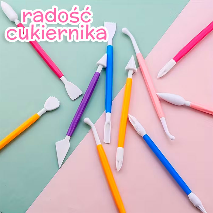 Zestaw narzędzi do pracy z masą cukrową, 9 sztuk 