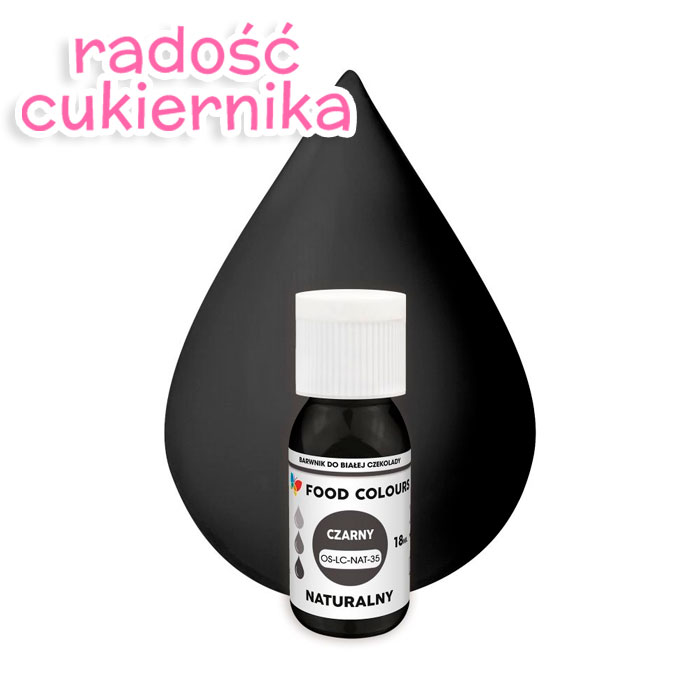 картинка Barwnik naturalny do białej czekolady "Food Colours" czarny, 18 ml 