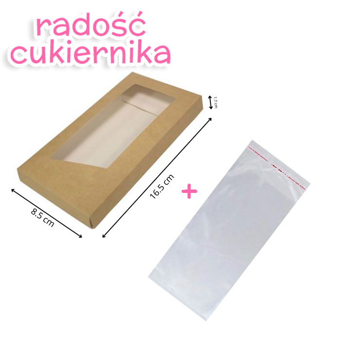 Pudełko na tabliczkę czekolady brązowe 16,5x8,5x1,7 cm 