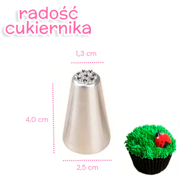 Tylka końcówka dekoratorska "Trawa", 4 cm 