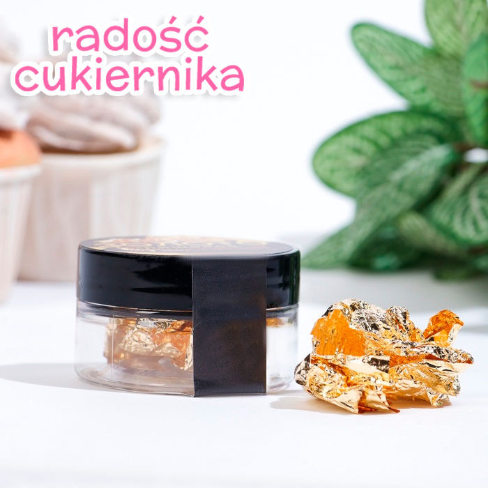 Złoto jadalne 1 arkusz 14×14 cm