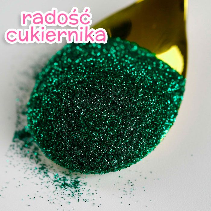 Jadalny brokat drobnej frakcji, zielony, 5 g